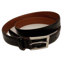 Brooks Brothers Black with Silver Buckle Leather Belt Men’s Size 38